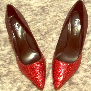 Red black ombré heels